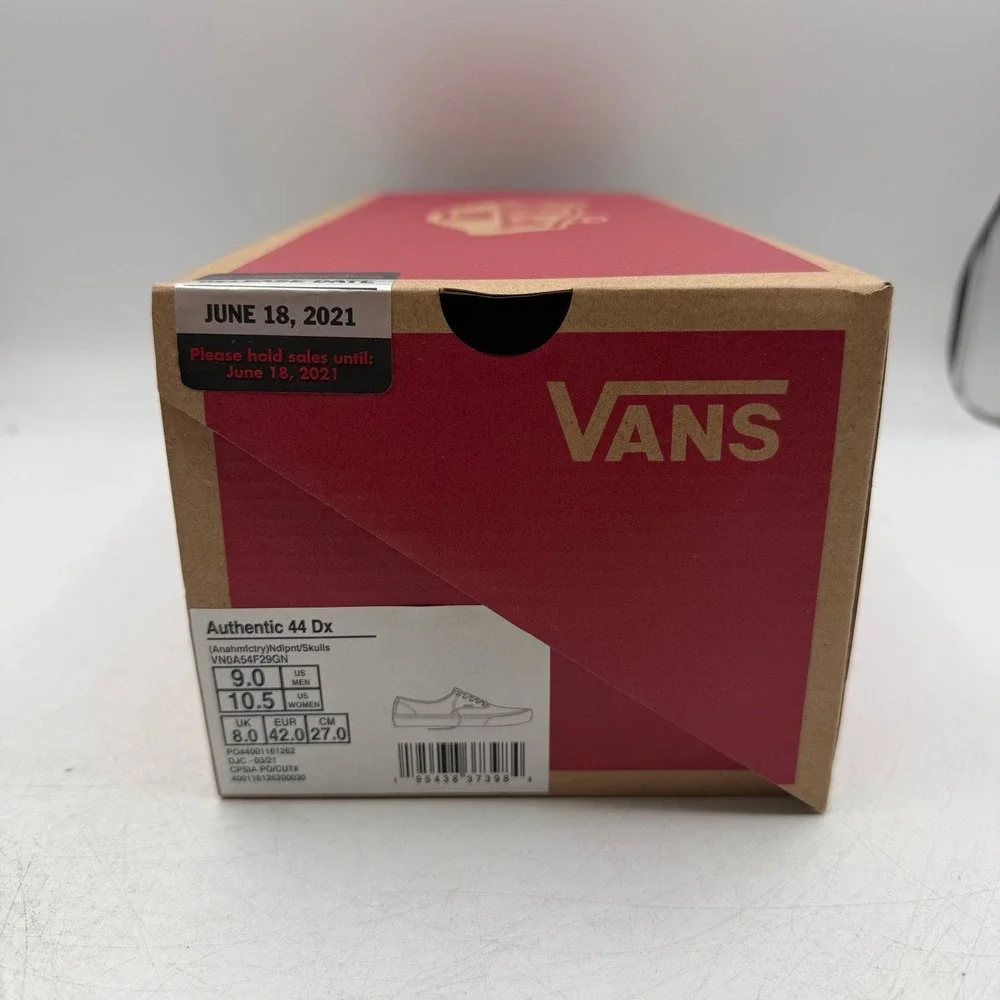 VANS Anaheim Factory Authentic 44 DX Needlepoint Skulls Shoes Mens 9 Womens 10.5